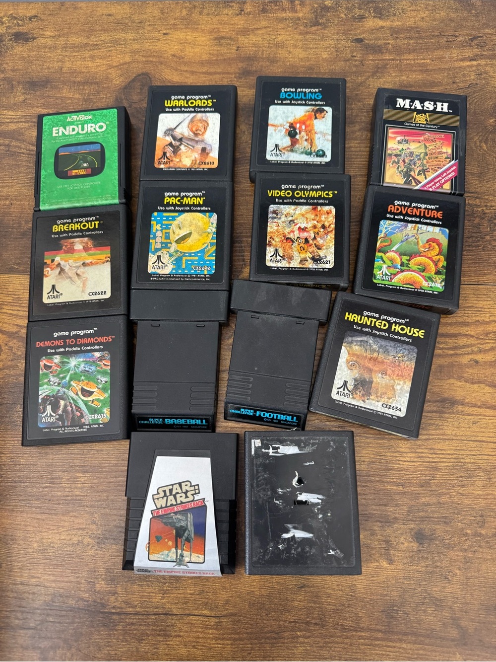 Atari 2600 Game Lot 14 Cartridges‎ Warlords Adventure Haunted House Star Wars